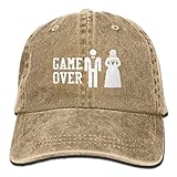 大人 デニム キャップゲームオーバー バチェラー・パーティー 結婚式 ユーモア 今季最新 登山 レジャー・キャップ 男女兼用 紫外線対策 日よけ 小顔効果 プリント付き 無地 ベージュ