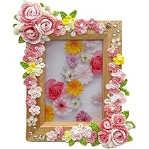 Amazon.co.jp: Lulu's ルルズ クロッシェフラワーのフォトフレーム