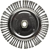 Weiler Dualife Narrow Face Wire Wheel Brush, Threaded Hole, Stainless Steel 302, Stringer Knotted, 6