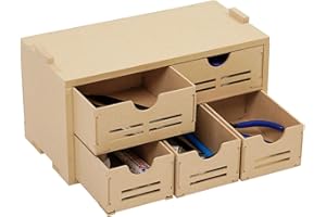 Bucasso プラモデル ペイントラック MDF素材 引き出し収納 モデルツール収納ラック 工具収納 筆収納 筆/ツールホルダー プラモデル道具収納 道具入れ ホビー用工具 木製組立キット 模型用工具収納 プラモ製作用収納 木製組み立て引き出し 収