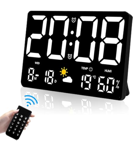 Amazon.co.jp: ☆大型デジタル掛け時計☆年月日時分秒曜日が一目で