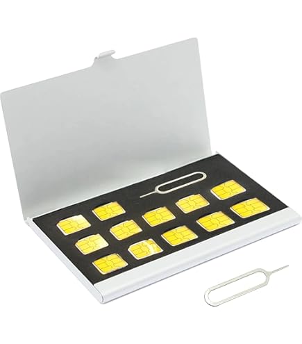Amazon | アルミニウム SIMカードケース 6スロット 超薄型SIM