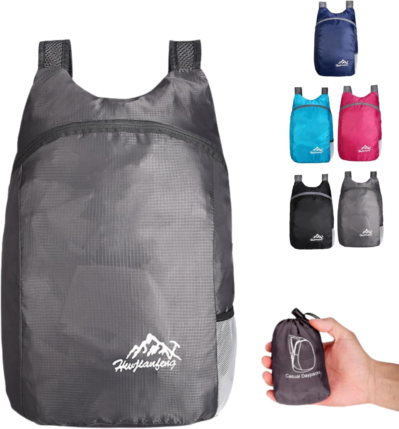 [Mundex] 折りたたみリュック 軽量 防水 バックパック コンパクト収納 携帯サブバッグ 登山 旅行 通勤 エコバッグ ナイロン 無地 シンプル 男女兼用 大容量 パッカブル仕様 収納力設計 持ち運び便利 サブリュック アウトドア 防災用 非常用