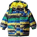 Rugged Bear Baby Boys' Stripe Ski Jacket Black 24 Months [並行輸入品]