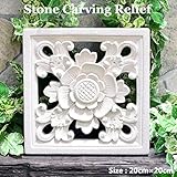MANJA STO-0189 リゾートインテリア アジアン 石彫り レリーフ ストーン レリーフ タイル ストーンカービング 20x20cm