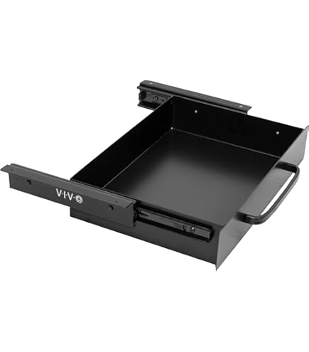 Under Desk Bamboo Drawer With U-Shaped Hollow Panel To Pull Out, 13'' Long & 9.5'' Deep Adjustable Space Storage Organizer For Sit Stand Workstation