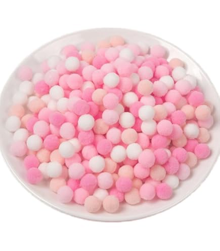 Fall Pom Poms Lawie 500 PCS 2cm 0.8 Inch Christmas Rainbow Colors Large Pom Poms Arts And Crafts Party Craft Pom Pom Balls Ornaments Pompoms For Crafts DIY Puff Balls Pompom Maker