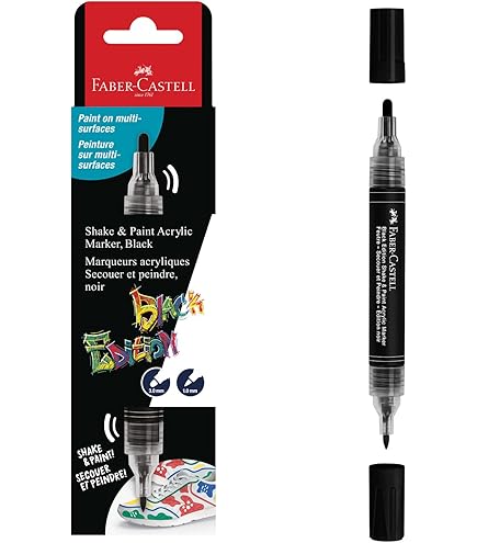 Faber-Castell Shake & Paint Akrylové fixky na maľovanie čierna a biela