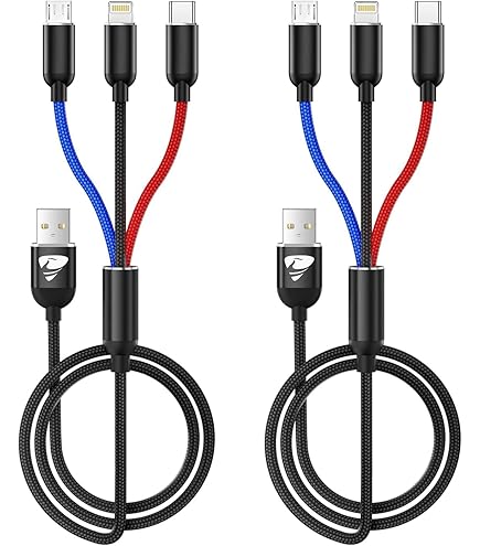 thumbnail image 2 of Artmushie Multi 4-in-1 Fast Charging Cable, 6Ft Black – USB A/C To Multi Connectors (Type C, Lighting), Compatible With IPhone, IPad, Smartphones, Tablets & More Devices (1Pack, Black, 6Ft 2 of 12