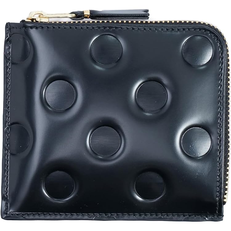 龍*様 【美品】コムデギャルソン エンボスドット 黒 デュアル プルタブ エナメ ドットエンボス 二つ折り財布 | Wallet COMME des GARCONS (Women/Men