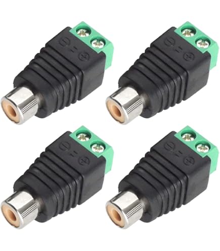 Amazon | KAUMO RCA端子 プッシュ式 簡単接続 ハンダ不要 (メス2個