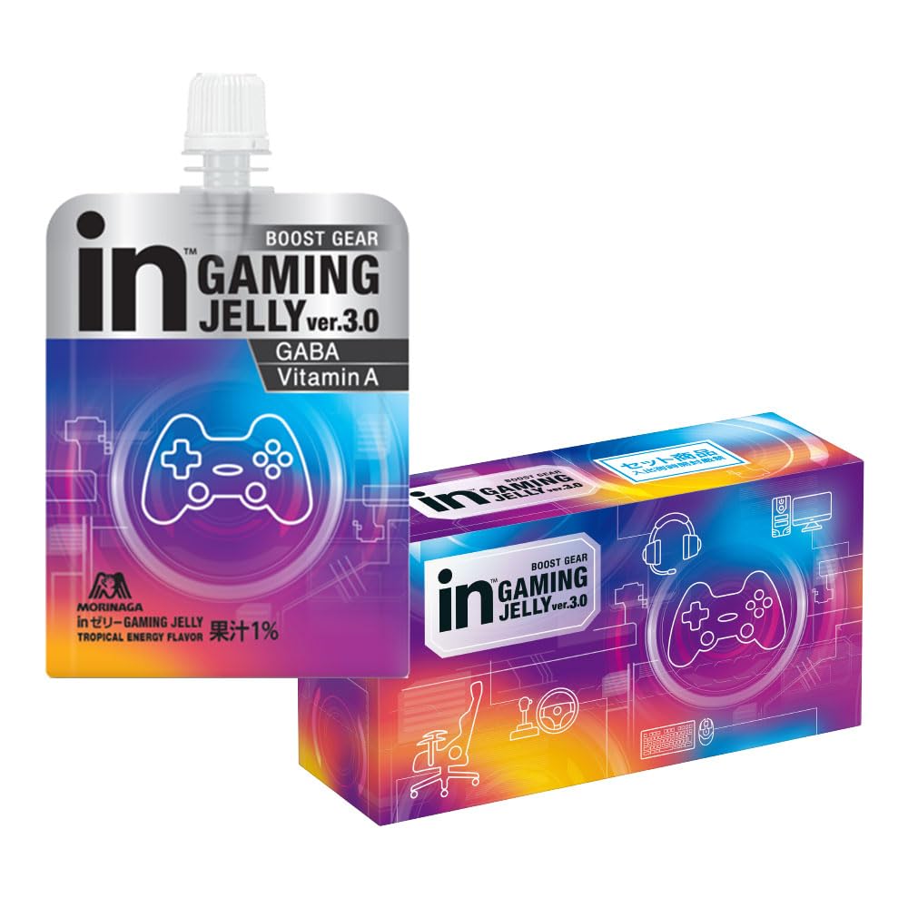 【53%OFF】【698円（定期便628円）】 森永製菓 inゼリー GAMING JELLY トロピカルエナジー風味 GABA ビタミンA BOOST 180g×6個