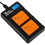 Vemico Li-90B/Li-92B バッテリー 充電器 2個大容量1450mAh互換バッテリー LCD付きType-c USB充電器 対応機種 Olympus LI-90B/ LI-92B/Stylus TG-1/ TG-2/ TG-3/ TG