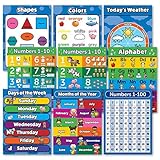 Toddler Learning Poster Kit - Set of 9 Educational Wall Posters for Preschool Kids - ABC - Alphabet 