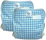 村信 2枚組 チェック柄 おむつカバー お名前スペース付 90cm ブルー JF217B 日本製
