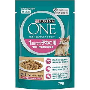 ピュリナ ワン キャットフード パウチ 子ねこ用 チキン グレービー仕立て 70g×12個 (まとめ買い)