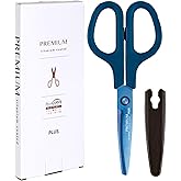 プラス はさみ 汚れ・サビに強い フィットカットカーブ プレミアムチタン ベタつかない 30度 切れ味継続加工 紙箱包装 ネイビー 35-723