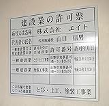 安全・サイン8　登録票各種　 約H392×W508mm　白地黒文字　大サイズ 解体・産廃・電気・建築士・宅建・測量・清掃等