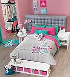 (Twin) - NEW Paris Teens Reversible Comforter Set and Sheet Set (Twin)