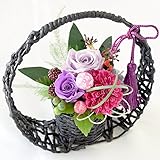 花由 プリザーブドフラワー＜和モダン＞花あかり 若紫 パープル系 フラワーギフト プリザードフラワー 和風 米寿 還暦 祝い プレゼント 女性