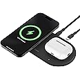 Belkin 2 in 1 Qi2ワイヤレス充電器 Qi2公式認証/MagSafe対応 iPhone 16/15/14/13/12/Qi2対応スマートフォン(最大15W高速充電) AirPods/ワイヤレス充電対応イヤホン(5W充電) USB-Cケー