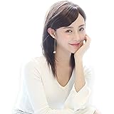 [Dreambeauty] フルウィッグ ウィッグ セミロング 自然 医療用100％人毛フル手植えネット肌色 人工皮膚 通気性 抗菌ネット黒色 栗色 (黑色)
