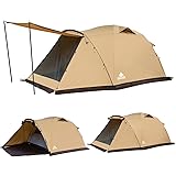 EKEXON TOURING DOME ツーリングドーム テント 2～3人用 1LDK 前室あり 広々大空間 UPF50+ 紫外線カット アルミフレーム 耐水圧3000mm 二重層雨風対策 撥水加工 遮光遮熱 通気性 組立て簡単【フロントシート/スカ