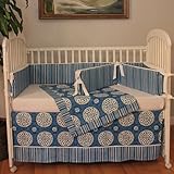 Hoohobbers Medallion Blue 4 Piece Crib Bedding Set [並行輸入品]