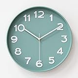 掛け時計 電波時計 壁掛け 時計 おしゃれ 静か 電波 北欧 連続秒針 静音 壁掛け時 自動受信 リッピング 掛時計 インテリア 大数字 見やすい 30cm Green 壁掛け時計 オンライン通販