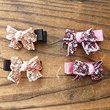 MILK&SODA(ミルク＆ソーダ) SEQUINNED MINI PAIR SNAP CLIP ヘアピン リボン F,ROSE GOLD
