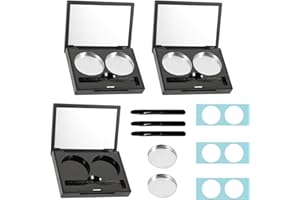 ADOFUNメイクパレット アイシャドウケース 空 3個入 アイシャドウパレット 旅行用アイシャドウコンテナ 空のアイシャドウ パレット 空 リップパレット 手作り diy アイシャドウボ 詰め替え 小分け容器 空ケース コスメ用詰替え容器 鍋 ミラ