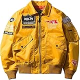 [セミオーガスト] アウター メンズ フライトジャケット ma-1 ブルゾン ワッペン ミリタリー ジャケット ナイロン ジャンパー エムエーワン 春服