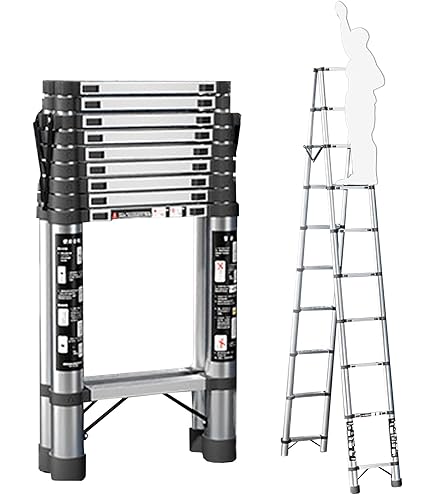 Amazon.co.jp: 伸縮はしご はしご 4.1m+4.1m最長8.2m 耐荷重150kg 伸縮