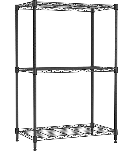 Amazon｜IZEUK スチールラック 3段 固定メッシュ棚 収納棚 防錆加工