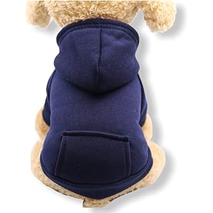 RIOSTUDIO 犬服 犬の服 ペット服 秋冬 裏起毛 ポケットパーカー スウェットトレーナー スウェットパーカー コ…