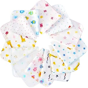 ガーゼハンカチ ガーゼタオル ベビービブ- 2層ガーゼハンカチ 綿100% 30*30㎝ 12枚