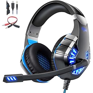 【2020最新版】ゲーミングヘッドセット高音質 ヘッドホン 50mmドライバー ノイズキャンセル LED マイク付き OVLENG PC用 PS4 ヘッドセット ステレオ サラウンド 軽量 有線 重低音強化 ヘッドフォン 人気 おすすめゲームヘッドセット Usb 3.5mm プラグ Headset Gaming PCパソコン/Switch /スカイプ/FPS/Nintendo/Xbox One/Beexcellent/PUBGに対応 ゲーム用 プレゼント 男女兼用 (シルバー )