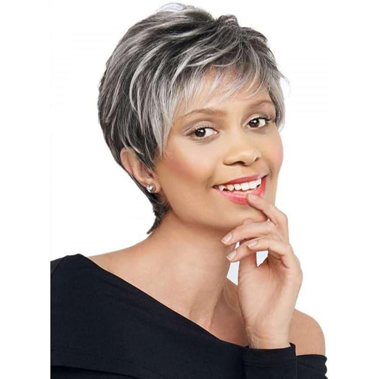 Amazon.co.jp: 女性用ウィッグショートヘア合成交換ウィッグピクシー