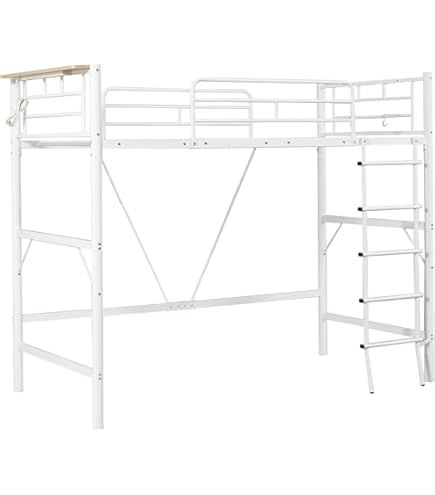 Amazon｜Laovyarw ロフトベッド シングル パイプベッド コンセント付き