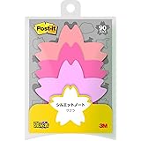 スリーエム(3M) ポストイット 強粘着 付箋 シルエットデザイン サクラ 66×69mm 30枚×3パッド SSS-CHR