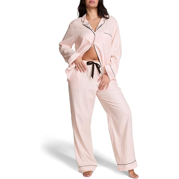 Amazon | Victoria's Secret フランネルパジャマセット、長袖ボタン