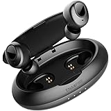 アップグレードされたBluetooth 5.0ワイヤレスイヤホン、ENACFIRE E19 トゥルーワイヤレスBluetoothイヤホン 15時間再生 ディープバス HiFi 3Dステレオサウンド 内蔵マイク Bluetoothイヤホン ポータブル充電ケース付き