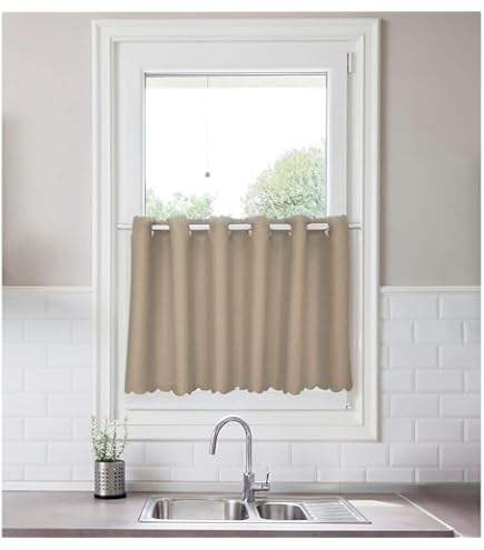 Amazon｜【cloth shop 布や】 カフェカーテン 小窓用 防炎 遮光 1級 遮