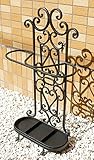 アンブレラスタンド壁際専用 傘たて 傘立て 長方形 豪華装飾ブラックロートアイアン長方形 男前インテリア