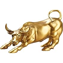 牛の置物　ベル付き　牛乳 Amazon.co.jp: ウォール街の雄牛彫刻 チャージングブルの置物