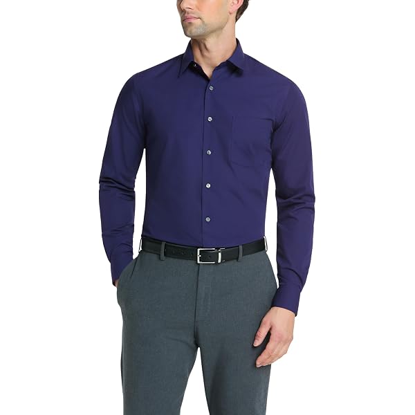 Zoomgarrity Men’s Slim Fit Dress Shirt – Stretch, Wrinkle Free, Moisture Wicking, Long Sleeve - View #4