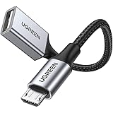 UGREEN USB OTGケーブル Micro USB 変換 Android スマホ タブレット 対応 USBホスト変換アダプタ マイクロ B オス- USB A メス 10cm
