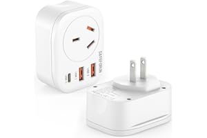 Japan Travel Adaptor, 2 Pack AU to Japan Travel Adapter Type A Travel Power Plug for Japan, Thailand, Philippines, Vietnam, USA, China, Canada, Mexico, Jamaica, Peru and More