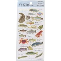 Amazon.co.jp: カミオジャパン シール 大人の図鑑シール 暖海の生き物