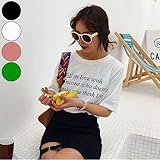 新品 トップス Tシャツ ロゴ 半袖 レディース☆フリー★ホワイト